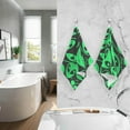 thumbnail image 6 of SKYSONIC Out Space Green Man Patterned Hand Towels 2 PCS, Cotton Bath Towel for Drying Face Hands Body ,Absorbent Lightweight Towels for Bathroom Ktichen Travel Gym, 16"x28", 6 of 7