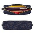 thumbnail image 2 of Balery Copper-Gold Gloss Outline Navy Dark Blue Estuche de Lápices de Cuero Impreso, Estuche para Suministros de Arte, Estuche de Lápices con Cremallera, Estuche de Almacenamiento de Papelería, 2 of 7