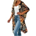 thumbnail image 4 of Fnooota Womens Swimsuits Cover Ups, Elbow Length Mid-length Holiday Loose Fit Swimwear Cardigans White Size 3XL, 4 of 5