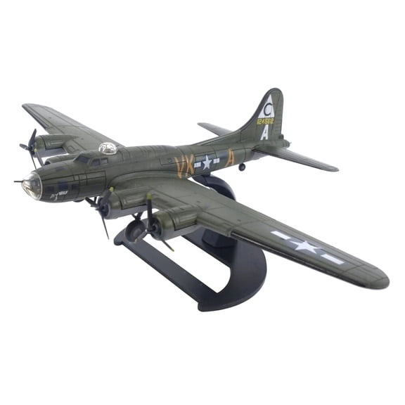 ARCADORA WWII USAAF B-17 Flying Fortress Bomber Model 1:144 Scale Alloy Plastic 16x22cm With Display Stand for Aircraft Collectors