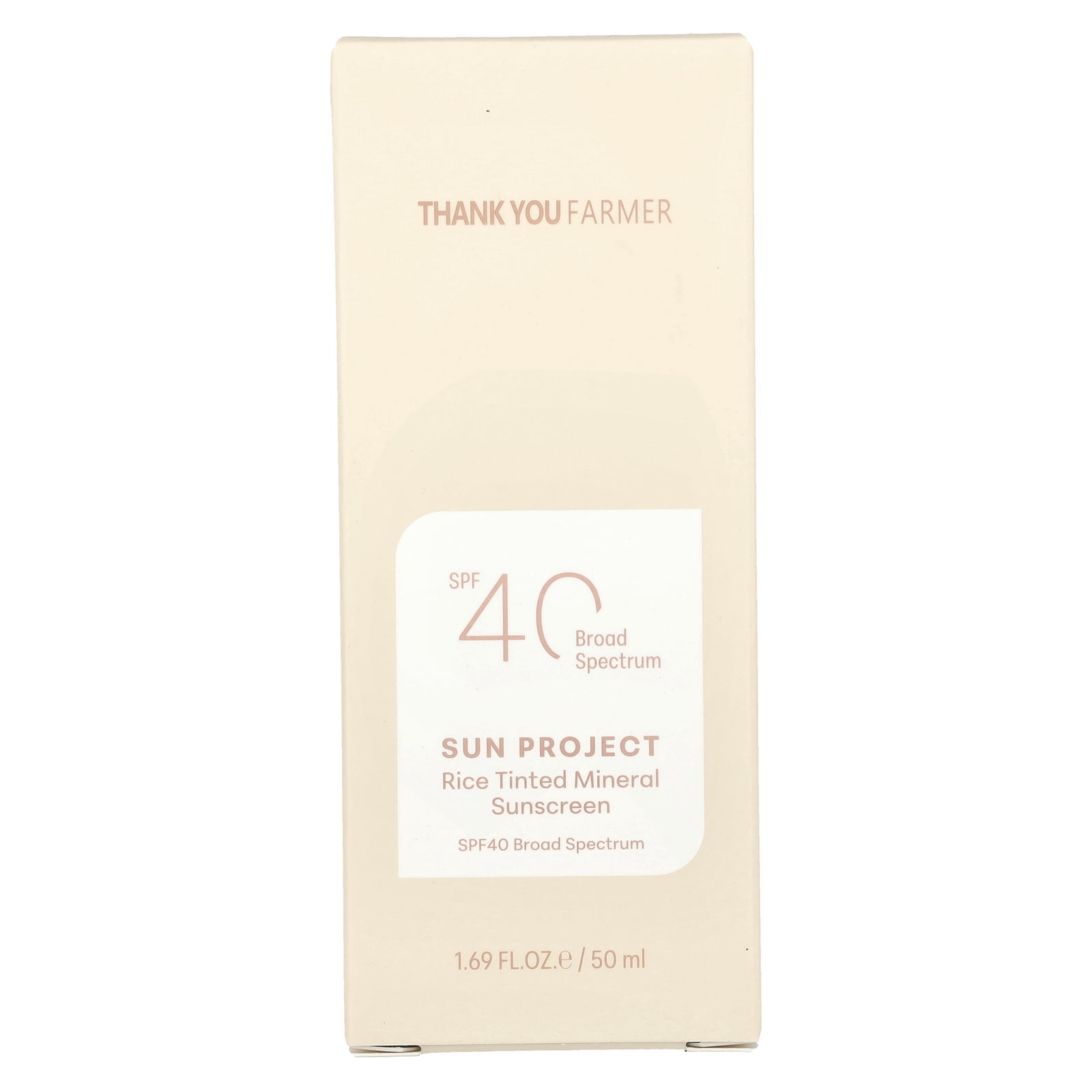 Thank You Farmer Sun Project, Rice Tinted Mineral Sunscreen, SPF40, 1.69 fl oz (50 ml)