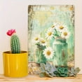 thumbnail image 2 of HELLOYOUNG Primitive Daisy Mason Jar Wall Art Vintage Rustic White Floral Metal Sign Farmhouse Decor for Living Room Kitchen, 2 of 5