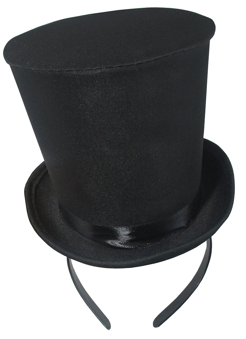 Top Hat Mini Black Sequin Top Hat With Headband Victorian Era Novelty Hat