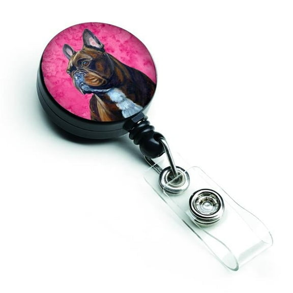 Carolines Treasures LH9385PKBR Pink French Bulldog Retractable Badge Reel