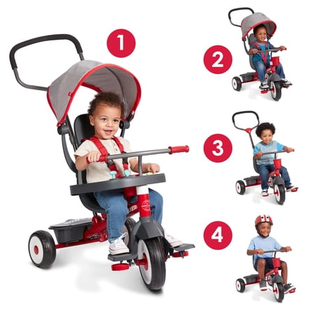 RADIO FLYER 4-IN-1 ACTIVITY STROLL ‘N TRIKE WITH INTERACTIVE TRAY, KIDS 1 TO 5 YEARS