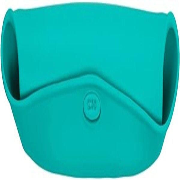 OXO Tot - Roll-Up Bib - Comfortable Soft Waterproof Lightweight Silicone Baby Bib and Toddler - Fabric Rolls Up into Pocket for Travel and Storage - Teal