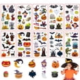 thumbnail image 4 of 10 Sheets  Temporary  for Kids  Pumpkin Witch Ghost Spider Web Bat Temporary  Sticker for Children, 4 of 8