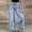 Blue plus size wide leg jeans a1, variant on Women Plus Size High Waisted Wide Leg Jeans with Pockets Frayed Hem Casual Flowy Long Boho Pants for Party Beach Work Trousers, Black XL