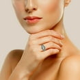 thumbnail image 4 of 2Ct Round Cut Simulated Black & White Diamond Wedding Enhancer Wrap Ring Guard 14K White Gold Plated 925 Silver For Her, 4 of 4