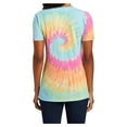 thumbnail image 2 of Yellow Rooster Women's Tie-Dye V-Neck Cotton T-Shirt Pastel Rainbow XS, 2 of 6