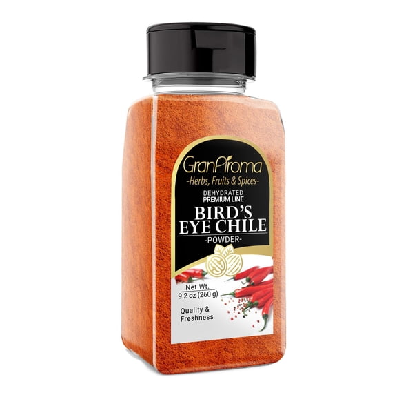 GranAroma Bird's Eye Chile Powder, 9.2 oz, Thai Chili Powder, Hot & Spicy, Flavorful