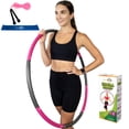 thumbnail image 1 of Better Sense Hoola Hoop for Adults - 8 Section Detachable Hoola Hoops, 2lb Weighted Hoola Hoop for Exercise - Portable Smooth & Soft Padding Weighted Hula Hoop with Jump Rope & Resistance Band (Pink), 1 of 1