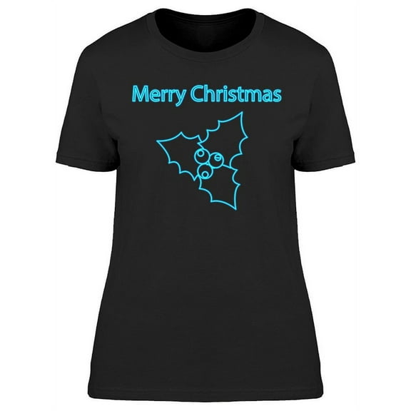 Merry Christmas Neon Design T-Shirt Women -Image by Shutterstock, Female Small