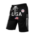thumbnail image 4 of IWRICH USA Shorts for Men Flag Printed Elastic Waist Pants Drawstring Casual Loose Fit Shorts with Pocket Black M, 4 of 4