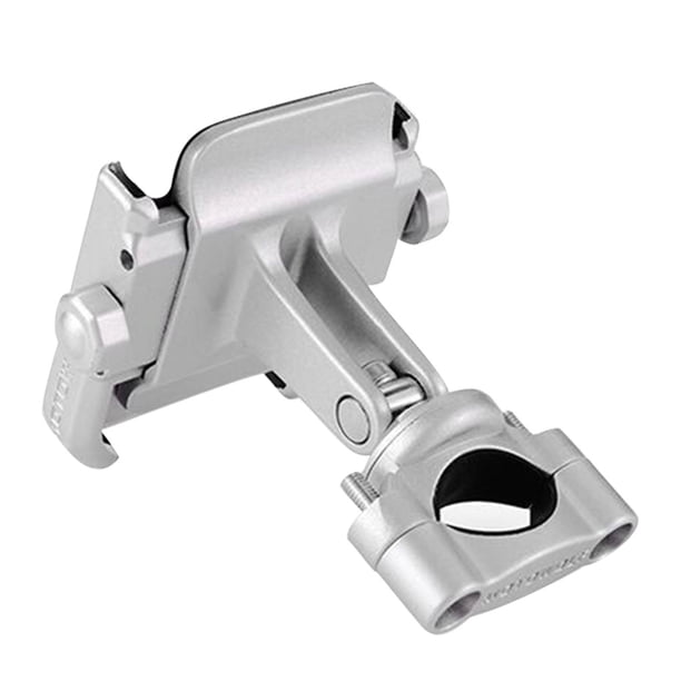 Yuarrent Soporte de teléfono para montaje en manillar de motocicleta, soporte ajustable para teléfono inteligente, soporte de estante de Ciclismo Manillar-Plata