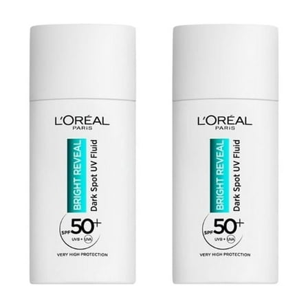 Loreal Paris Bright Reveal Dark Spot UV Fluid SPF 50  50ml 2 Pack