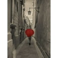thumbnail image 2 of Frank, Assaf 15x18 Black Ornate Wood Framed with Double Matting Museum Art Print Titled - Tourist with heart shaped umbrella walking through narrow street of Mdina, Malta, 2 of 4