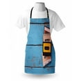 thumbnail image 3 of Indie Apron Vintage Cassette Tapes on Aqua Wooden Table Close Up Photo Retro Music Old School, Unisex Kitchen Bib Apron with Adjustable Neck for Cooking Baking Gardening, Multicolor, by Ambesonne, 3 of 3