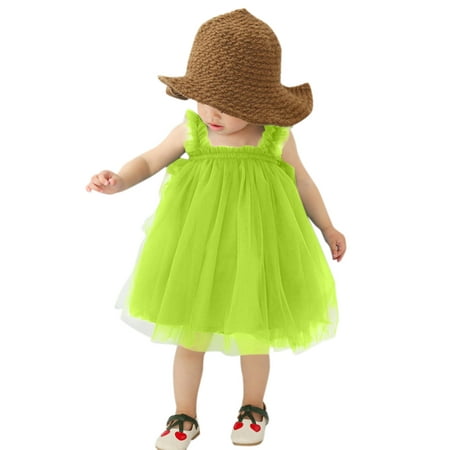 

TAIAOJING Baby Girl Summer Dress Sleeveless Princess Tulle Solid Party Layered Kids Toddler Tutu Dresses 18-24 Months