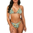 thumbnail image 2 of Suhoaziia Swimsuit Women Tankinis Sets Lightweight Backless String Sexy Bathing Suit,Sunflower Butterfly Ruched Tie String Triangle Knot Ladies Swimsuits Size 2XL, 2 of 6