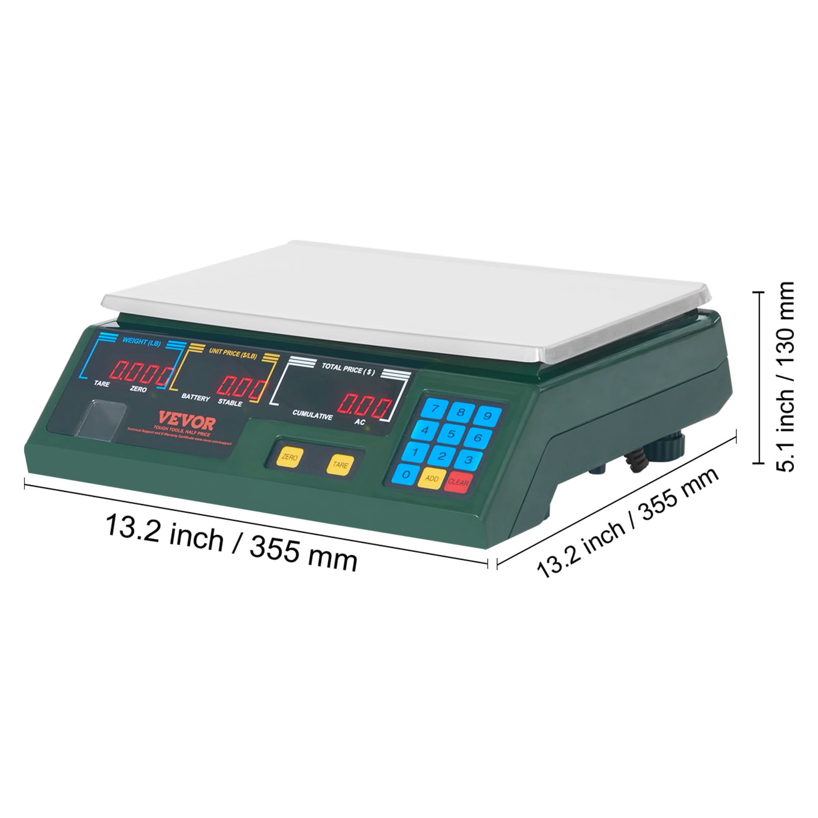 VEVOR 66Lbs 30KG Electronic Price Computing Scale Commercial Food Meat Weighting