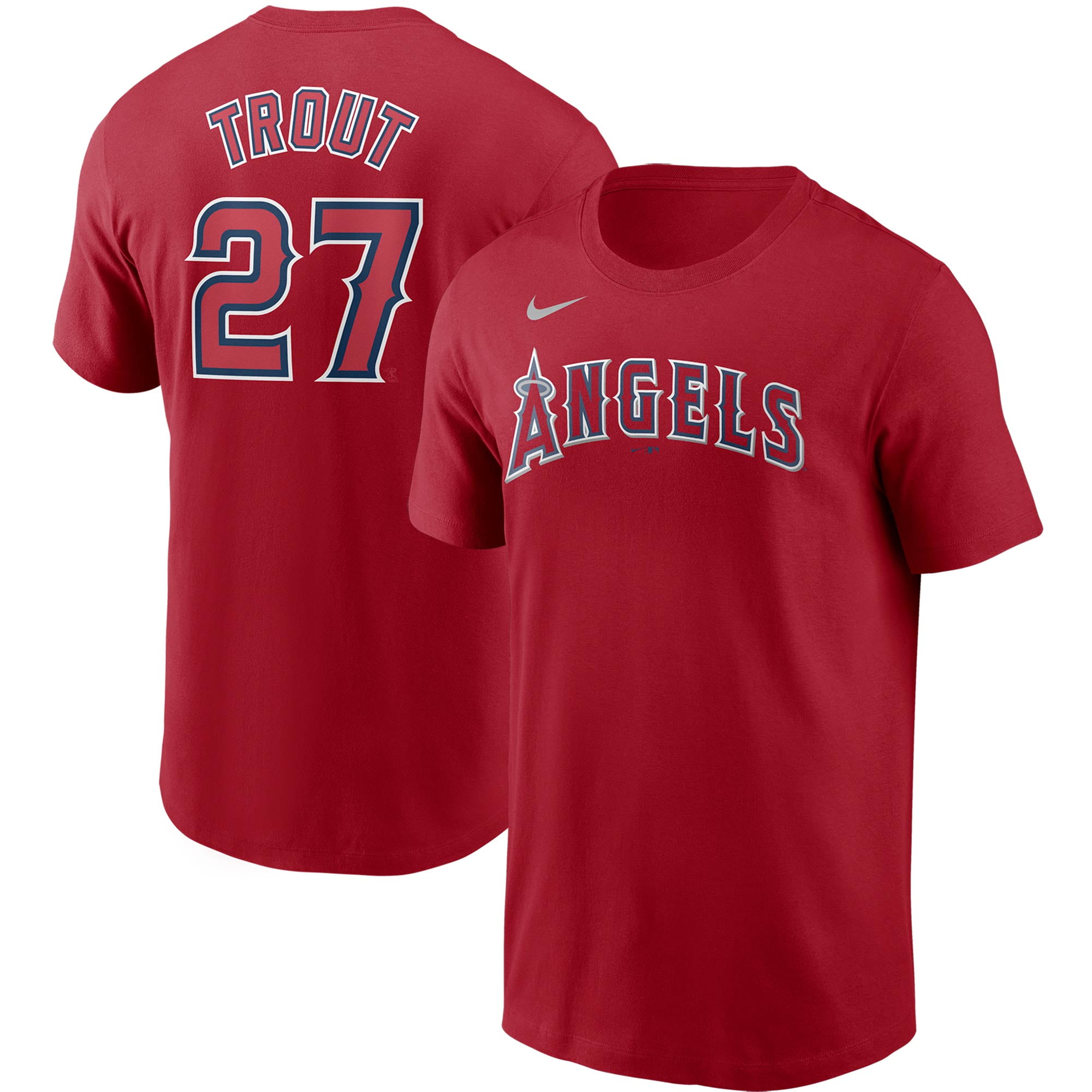 Nike Mike Trout Los Angeles Angels Mens Red Name Number T Shirt in Iceland at ISK 16324 Rating 5