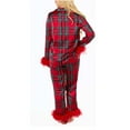 thumbnail image 4 of Tnhcen Women's Flannel Plaid Sleepwear Set - Button Front Open Shirt with Plush Cuffs Elastic Waist Pants Plus Size S-2XL Pajamas Set Loungewear, 4 of 4