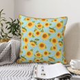 thumbnail image 6 of Fotbe White Polka Dot Sunflower A Pattern Velvet Decorative Throw Pillow Covers with Elegant Piping, Soft Plush Cushion Cover for Sofa, Bed, Car, Office-20"x20", 6 of 8