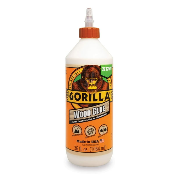 Pegamento para madera Gorilla, 1.06 L, color madera natural, resistente al agua