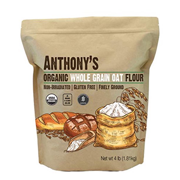 Anthony's Organic Whole Grain Oat Flour, 4 lb, Gluten Free, Non GMO