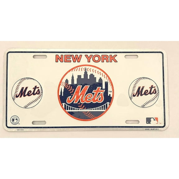 HangTime Mets Classic Metal Auto Tag Embossed
