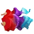 thumbnail image 4 of Belly Dance Fan 1 Pair Handmade Dyed Silk Dance Fans Real Silk/Imitation Silk Dance Fan Veil Silk Fan, 4 of 5