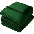thumbnail image 5 of 5 Piece New Half Pinch Pleated Pattern Comforter Set, 800 TC, 100% Egyptian Cotton, Oversized Super King Size Green Solid, 5 of 6