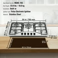 thumbnail image 6 of BENTISM Gas Cooktop Stove Top 30 inch Max 12250BTU 5 Burners Built-in LPG/NG Convertible, 6 of 8