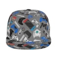 thumbnail image 2 of Daiia Video Game print Flat Bill Hats Flat Brim Trucker Cap Baseball Cap Adjustable Classic Low Profile Hat Unconstructed Plain Cap, 2 of 9