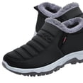 thumbnail image 4 of Botas de nieve de tobillo de invierno para mujer, botines de senderismo gruesos, zapatos cómodos sin cordones, 4 of 9