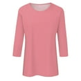 thumbnail image 5 of CHUANK T-Shirts pour Femmes à Manches Trois-Quarts, Coupe Ajustée à Motif Floral, T-Shirts Blancs, Chemises pour Femmes, Manches 3/4 au Coude, Col Rond, Chemises Décontractées pour Femmes, Liquidation, Blouses et Hauts Boho, Vert TG, 5 of 5
