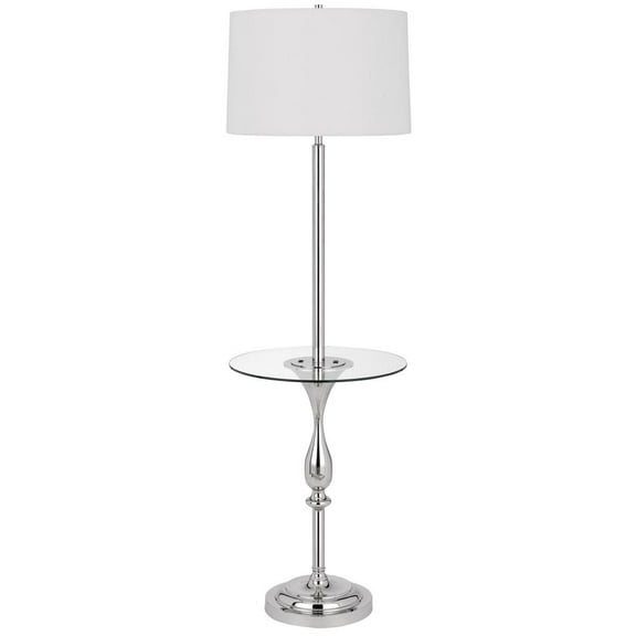 Cal Lighting Sturgis 1-Light Metal Floor Lamp with Tray Table in Chrome