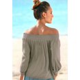 thumbnail image 3 of LASCANA Women's Smocked Off Shoulder Blouse Shirt Smocking, 3 of 5