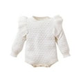 thumbnail image 1 of vdgthytj Barboteuses pour Filles Bébé Col Rond à Volants Manches Longues Combinaison Chandail Tenue d'Automne Hiver pour Tout-Petits, 1 of 6
