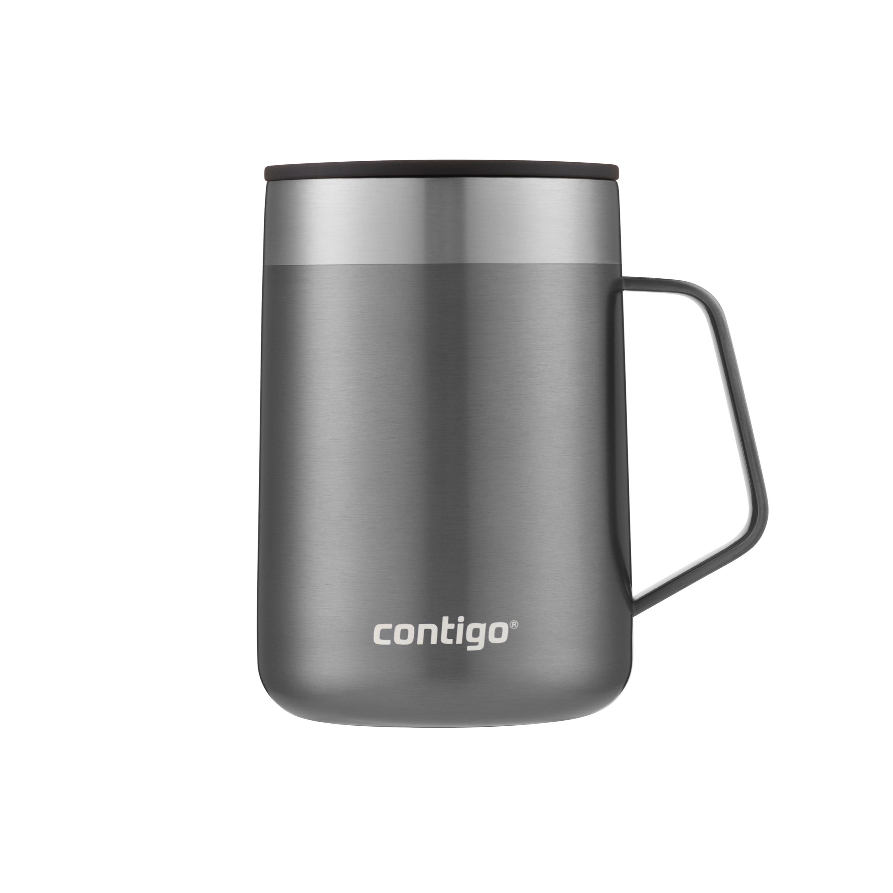 Contigo Streeterville Stainless Steel Mug with Splash-Proof Lid, 14 oz (414 ml), Vacuum-Insulated Tumbler with Handle for Coffee & Tea, Sake