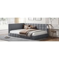 thumbnail image 4 of Gray Velvet Full Size Upholstered Daybed/Sofa Bed Frame, Elegant and Simple, 4 of 11