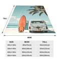 thumbnail image 3 of Fotbe Vintage Surf Van Beach Manta de Franela Acolchonada con Estampado, Súper Suave y Esponjosa, Extra Grande para Sofá, Cama, Uso Todo el Año-60"x50", 3 of 7