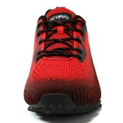 Kricely Mens Trail Running Shoes Fashion Hiking Sneakers for Men Camo Tennis Cross Training Shoe Mens Casual Outdoor Walking Footwear Red Size 9.5