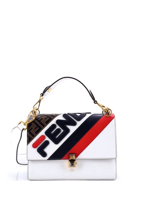Pre-Owned Mania Logo Kan I Bag Inlaid Leather Medium By Rebag