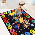 thumbnail image 6 of Outer Space Kids Rug Carpet for Playroom, ABC Educational Learning Area Rug, Non-Slip Solar System Road Play Play Rug for Kids Bedrooms, Classroom, Nursery Room Decor (Black, 59X39.4 INCH), 6 of 8