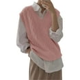 thumbnail image 7 of Sherrylily Women V Neck Sweater Vest Oversized Loose Knit Cable Sleeveless Sweater, 7 of 7