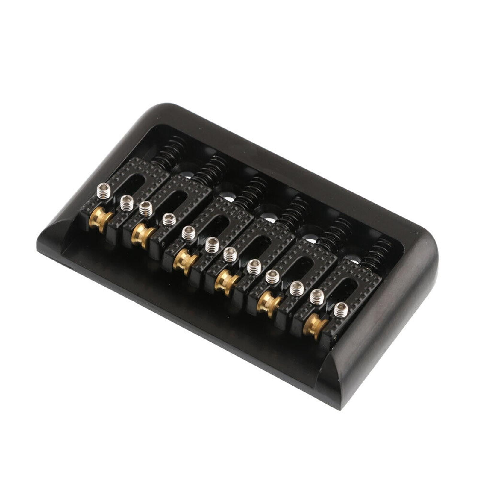 NATEFEMIN Hardtail Bridge with Roller Saddles for Electric Guitar 6 String 10.5mm Spacing Zinc Alloy Wrench Included
