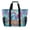 Adorable Unicorn Flying, variant on Reusable Grocery Bags with Handle Side Pocket Waterproof Shopping Portable Tote Ocean Wavea