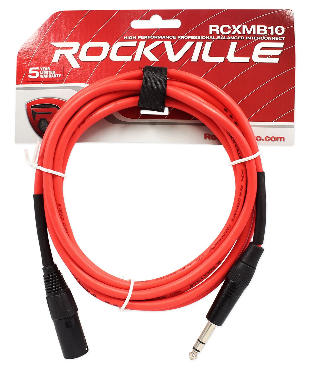 3 Rockville 10' Male REAN XLR to 1/4'' TRS Balanced Cable OFC (3 Colors)
